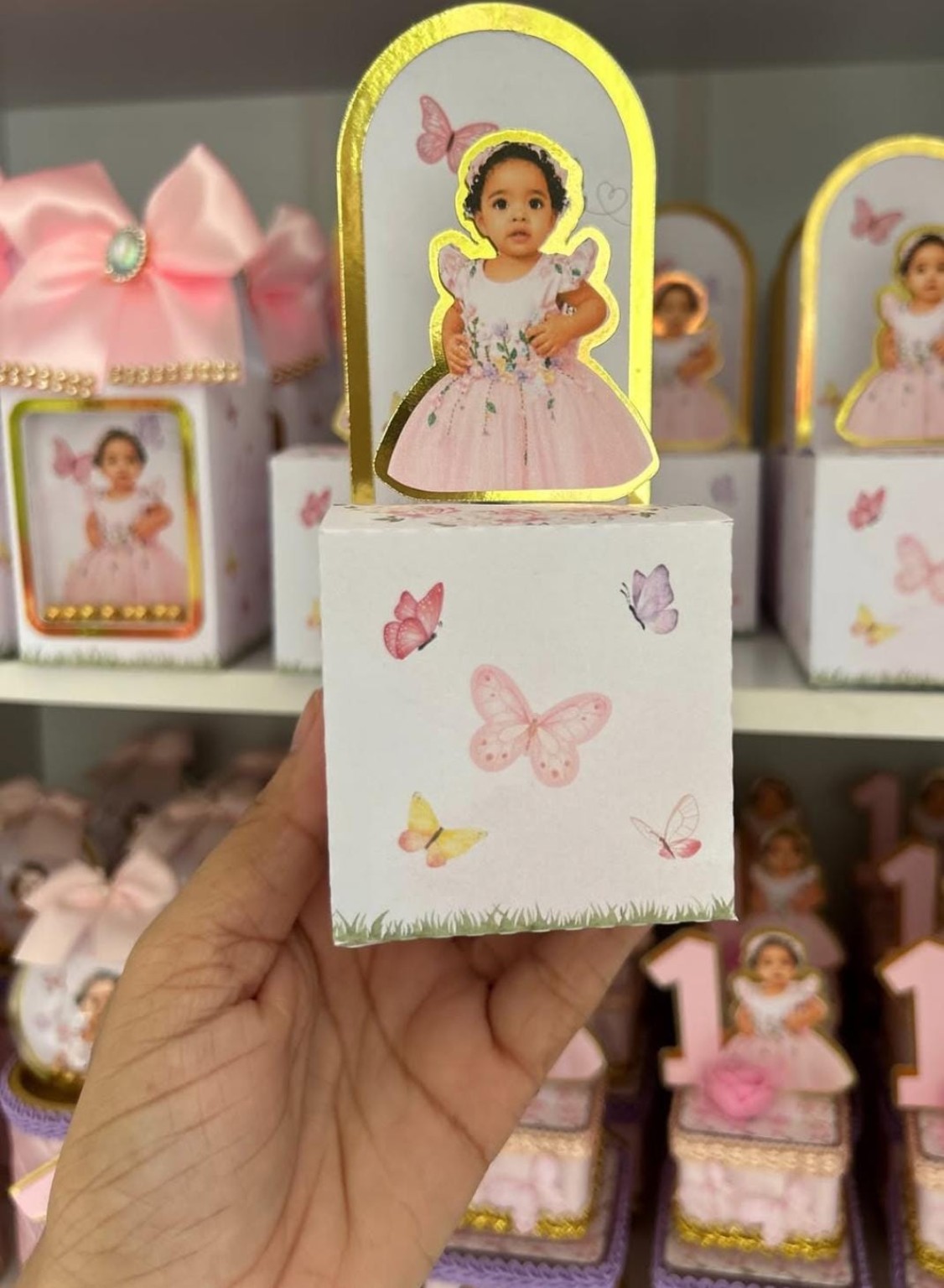 Caixa cubo com foto
